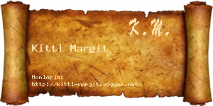Kittl Margit névjegykártya